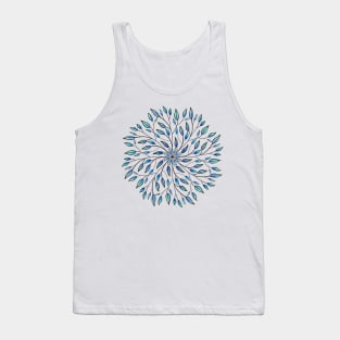 Blue Leaves Mandala Tank Top